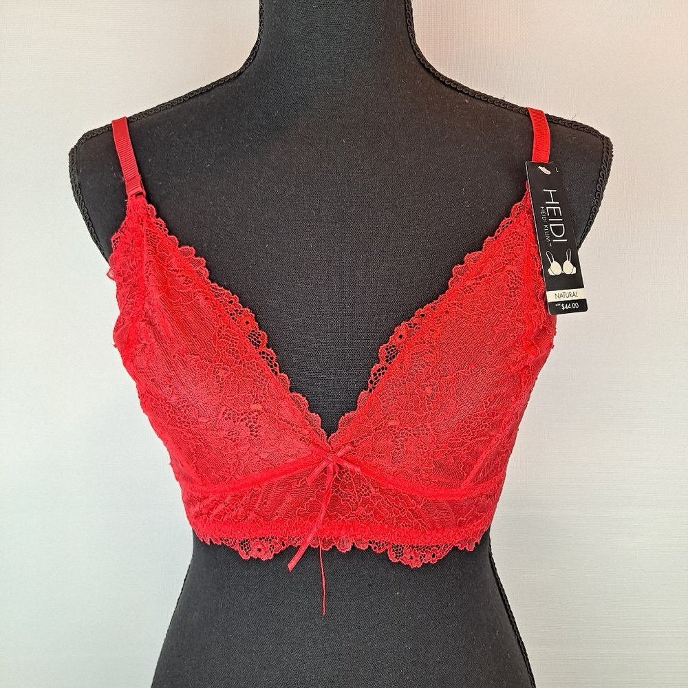 NWT Heidi Klum Natural French Lace Bra Size L